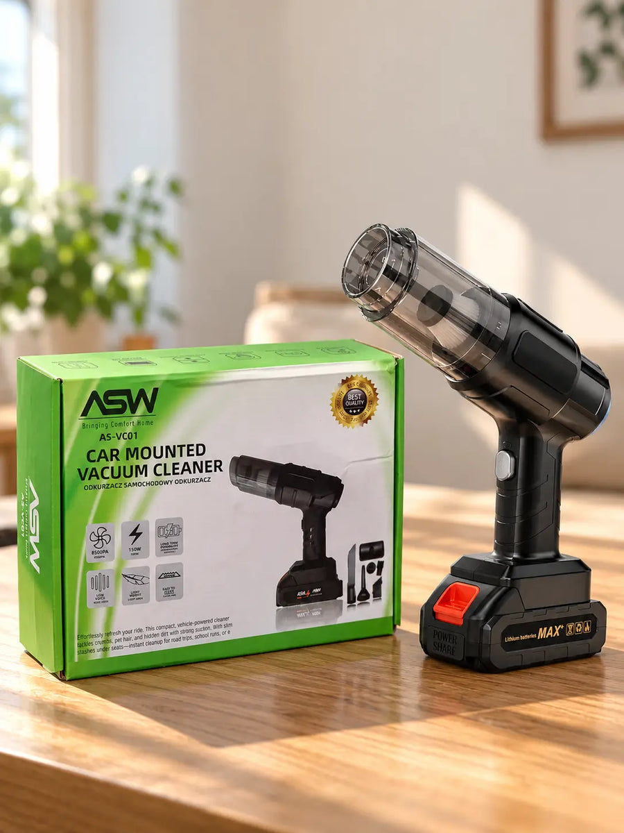 ASW AS-VC01 Cordless Car Vacuum Cleaner - Strong Suction, 48V Rechargeable