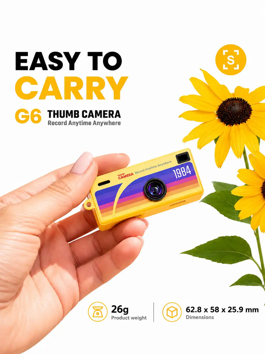 G6 Thumb Mini Pocket Camera – HD Pocket Video Camera, Keychain Wearable (Pack of 1)