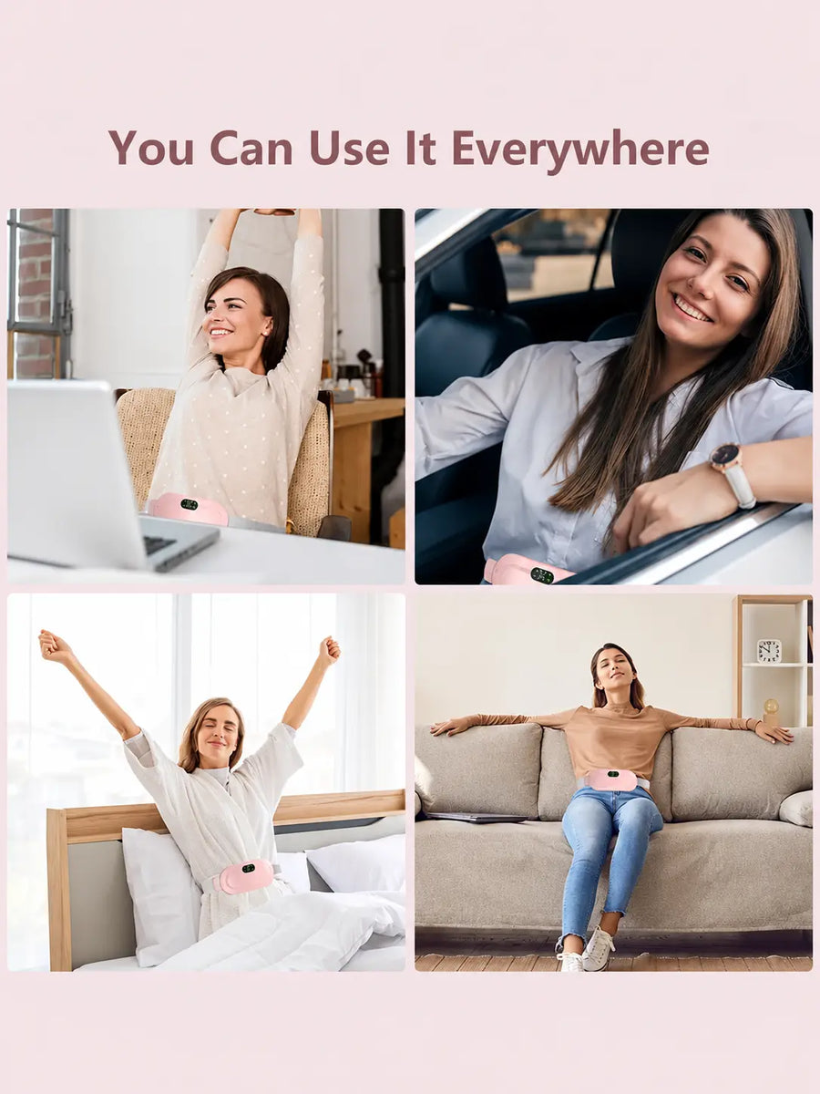 Period Cramp Relief Massager & Heating Pad for Period Cramps Portable Cordless Periods Cramps Relief