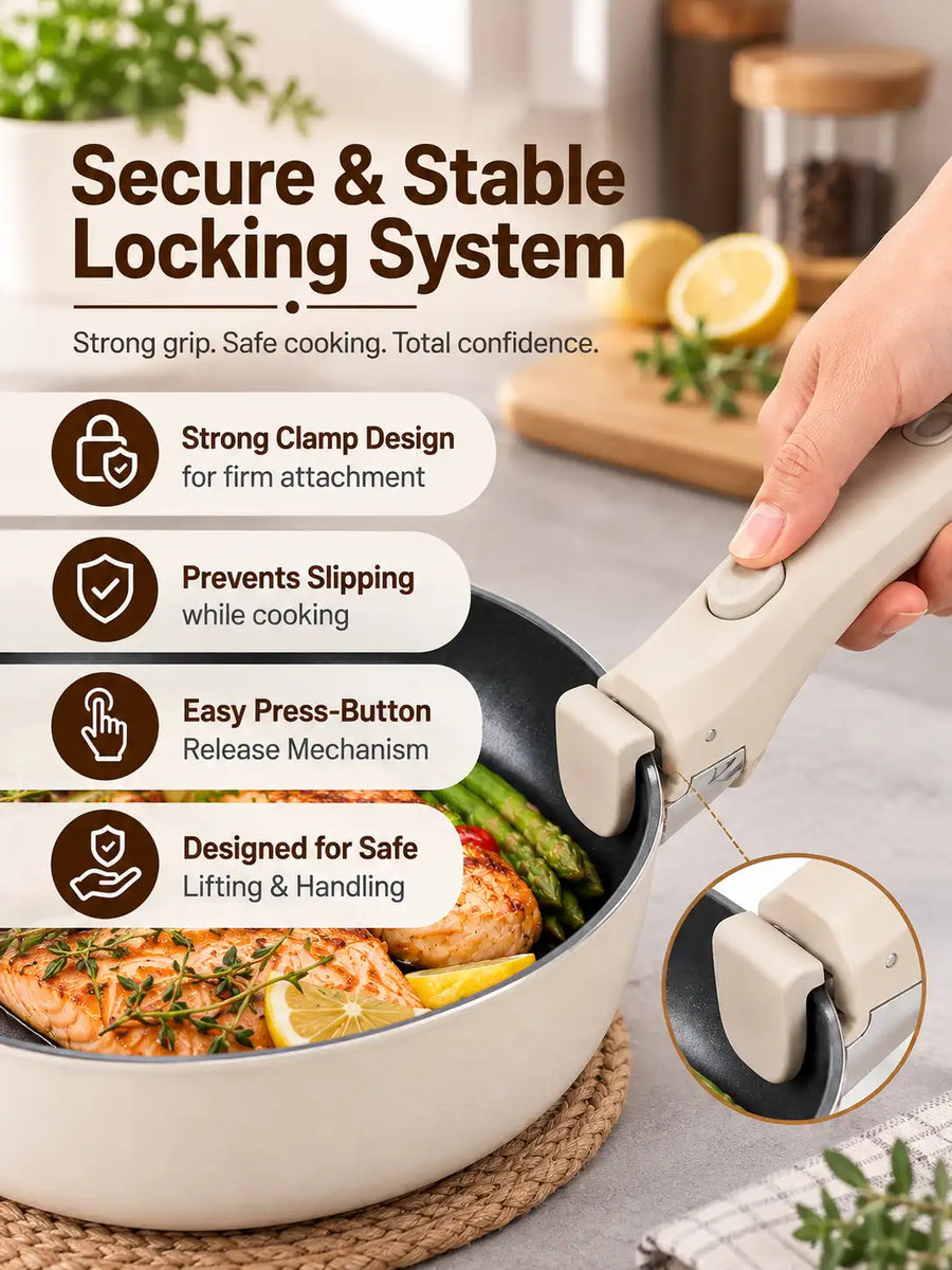 Universal Detachable Pot Handle - Removable Cookware Holder for Pots, Pans & Cookware