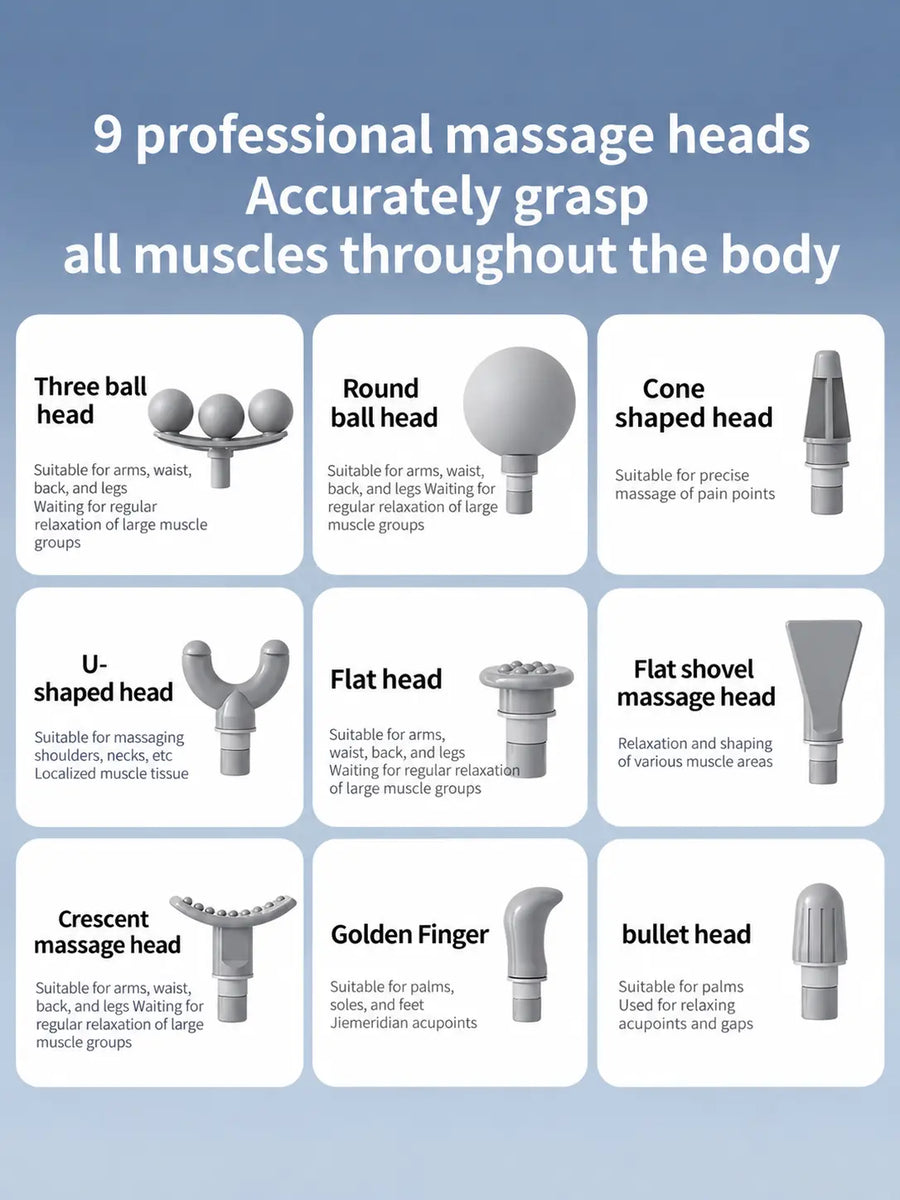 Massage Gun for Pain Relief | 9 Adjustable Heads for Deep Tissue, Muscle Relief