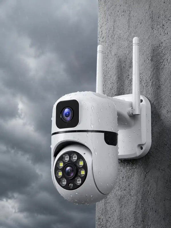 Dual Lens WiFi Security Camera – 355° PTZ Pan & Tilt, Color Night Vision, Human Motion Detection, Alarm Push & App Control | Wireless CCTV for Home, Shop & Outdoor