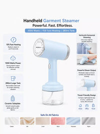 Portable Handheld Garment Steamer – Mini Travel Steam Iron for Clothes, Fast Heat