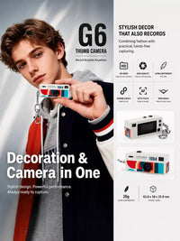 G6 Thumb Mini Pocket Camera – HD Pocket Video Camera, Keychain Wearable (Pack of 1)