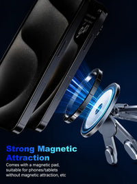 Foldable Laptop Stand with Phone & Tablet Holder | Portable Aluminium Riser for Desk - Adjustable Height, Ventilated, Multi-Device