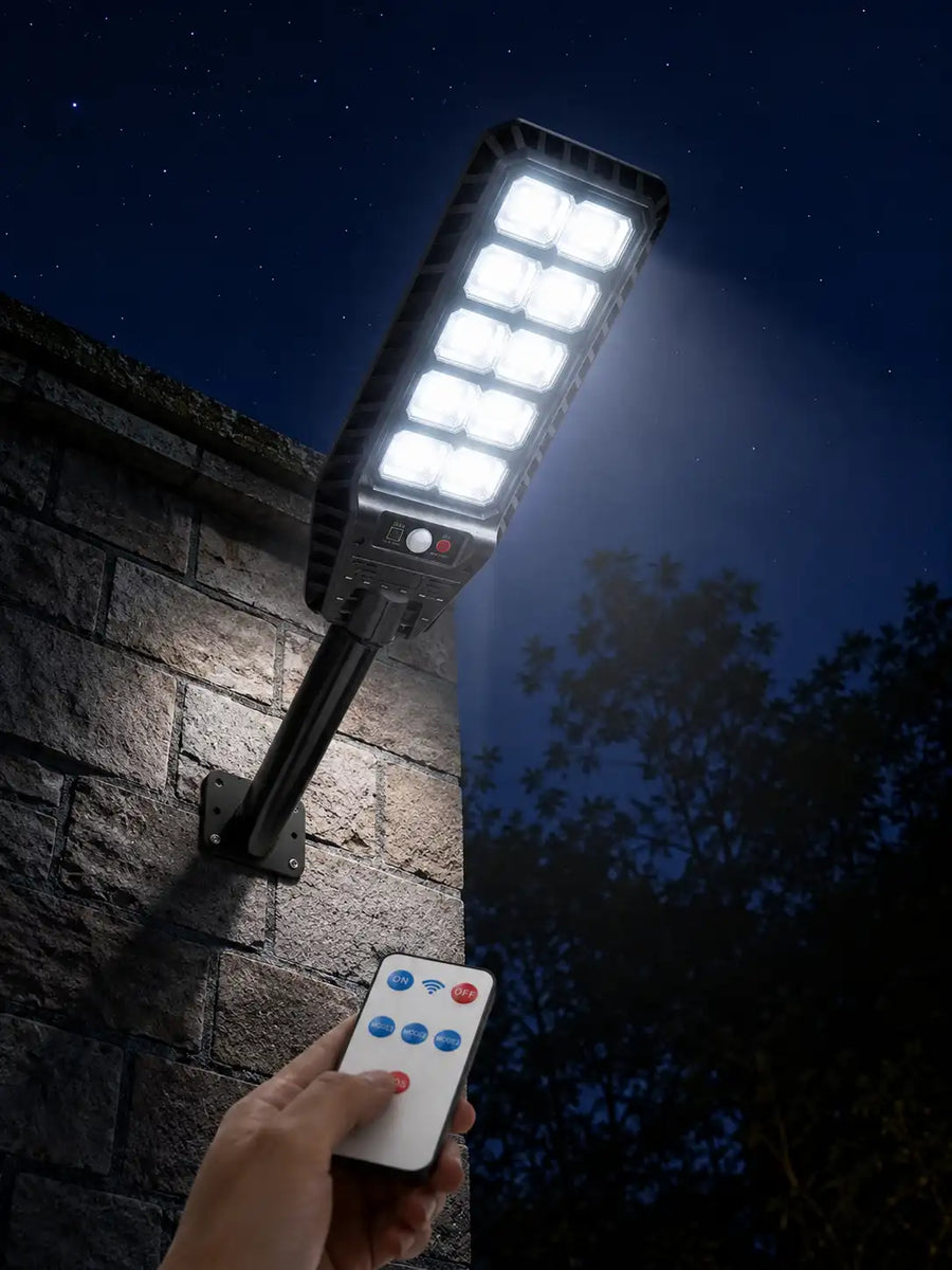 Solar Street Light Outdoor 180 LED with Motion Sensor & Remote | IP65 Waterproof Solar Garden Light for Gate, Wall & Driveway