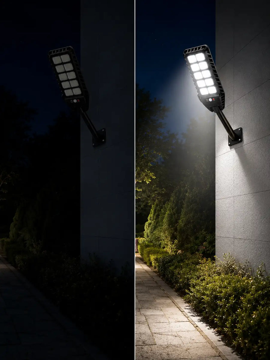 Solar Street Light Outdoor 180 LED with Motion Sensor & Remote | IP65 Waterproof Solar Garden Light for Gate, Wall & Driveway