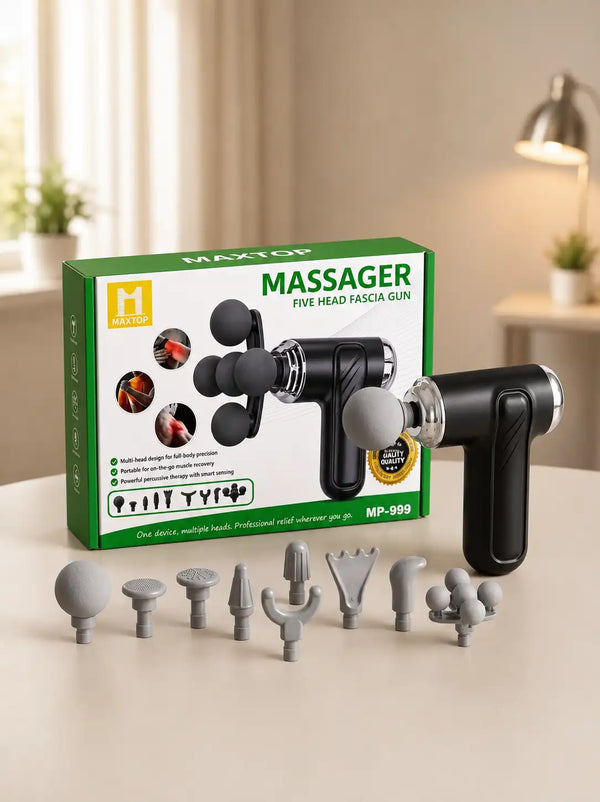 MAXTOP MP-999 Massage Gun with 9 Heads | Pain Relief & Body Relaxation