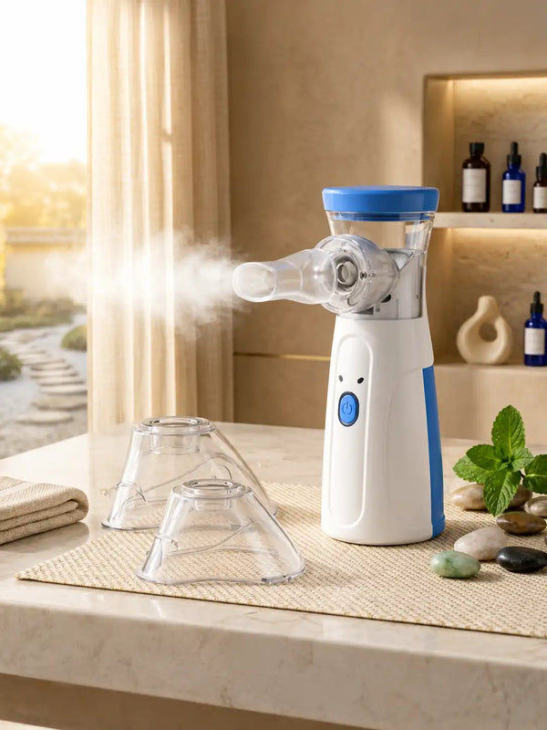 Portable Mesh Nebulizer for Adults & Kids | Mini Ultrasonic Inhaler with 3 Masks | Silent USB Rechargeable Steam Vaporizer