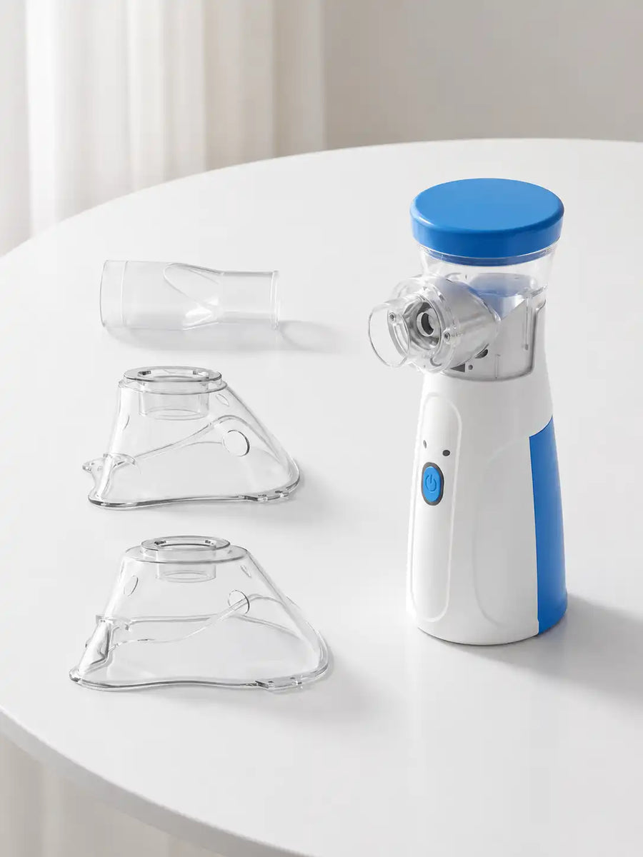 Portable Mesh Nebulizer for Adults & Kids | Mini Ultrasonic Inhaler with 3 Masks | Silent USB Rechargeable Steam Vaporizer