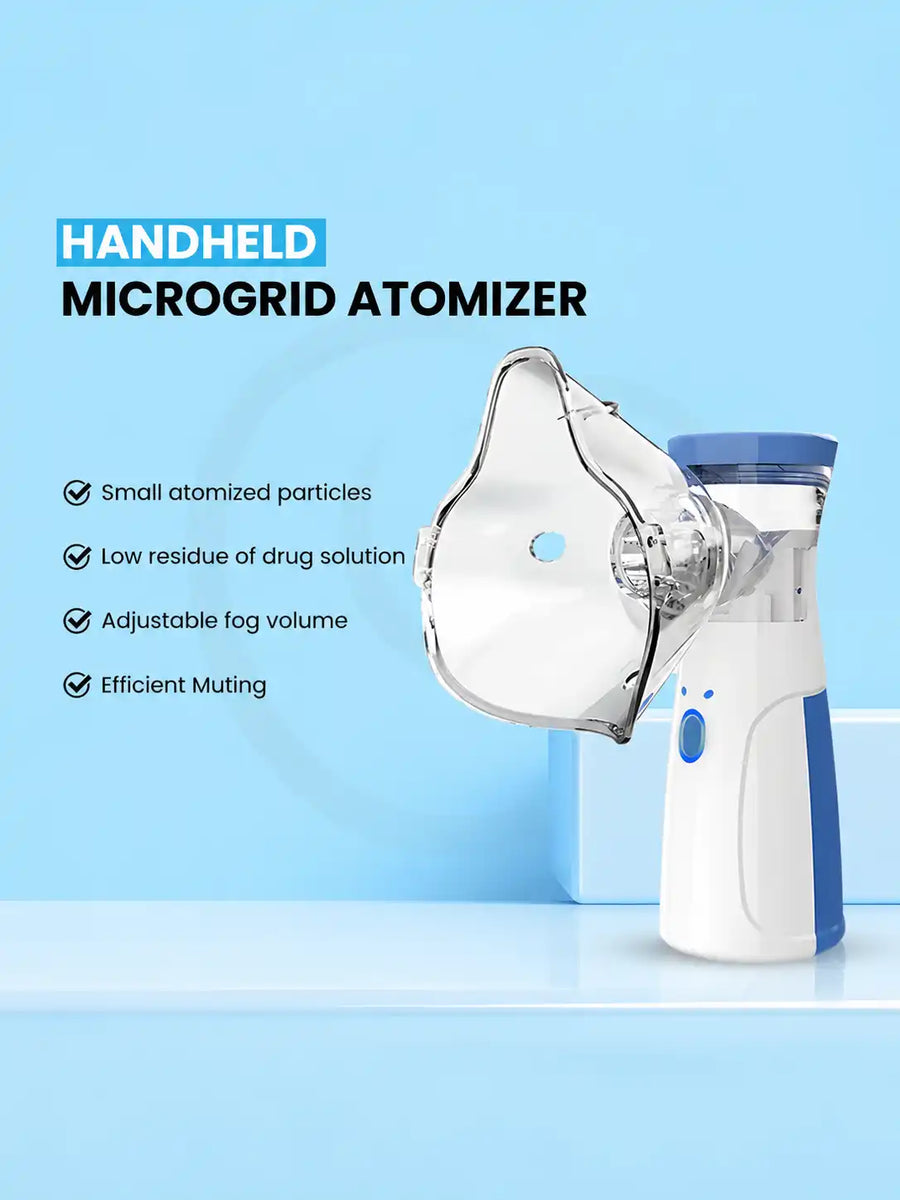 Portable Mesh Nebulizer for Adults & Kids | Mini Ultrasonic Inhaler with 3 Masks | Silent USB Rechargeable Steam Vaporizer