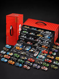 Alloy Model Car Set for Kids – Diecast Pull Back Racing Cars with Container Storage Carry Case | Metal Toy Car Collection Gift for Boys