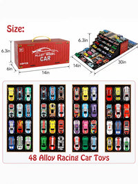 Alloy Model Car Set for Kids – Diecast Pull Back Racing Cars with Container Storage Carry Case | Metal Toy Car Collection Gift for Boys