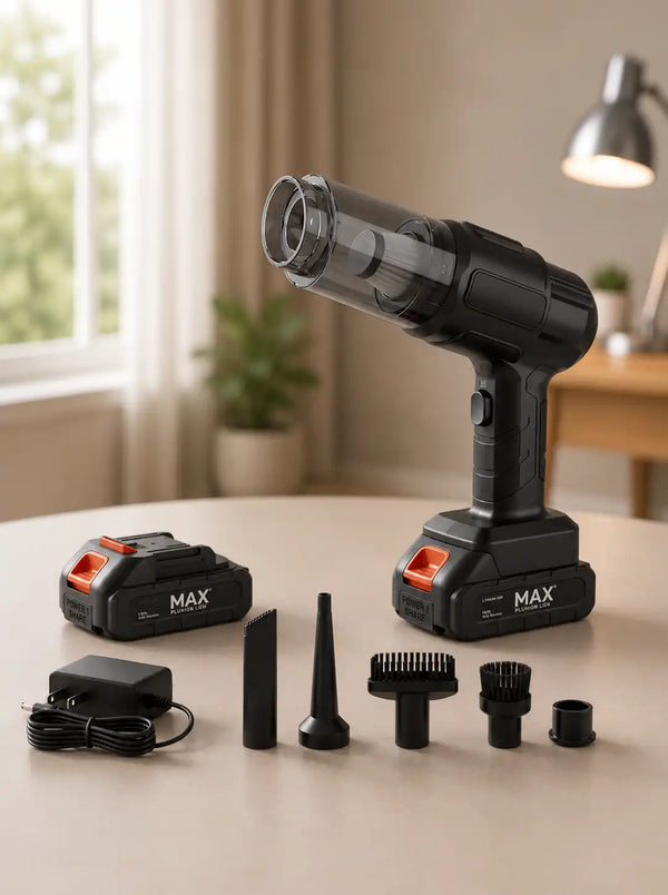 Maxtop MP-251 Cordless Handheld Vacuum Cleaner for Car & Home | Portable Wireless Vacuum with Attachments, Dual Battery