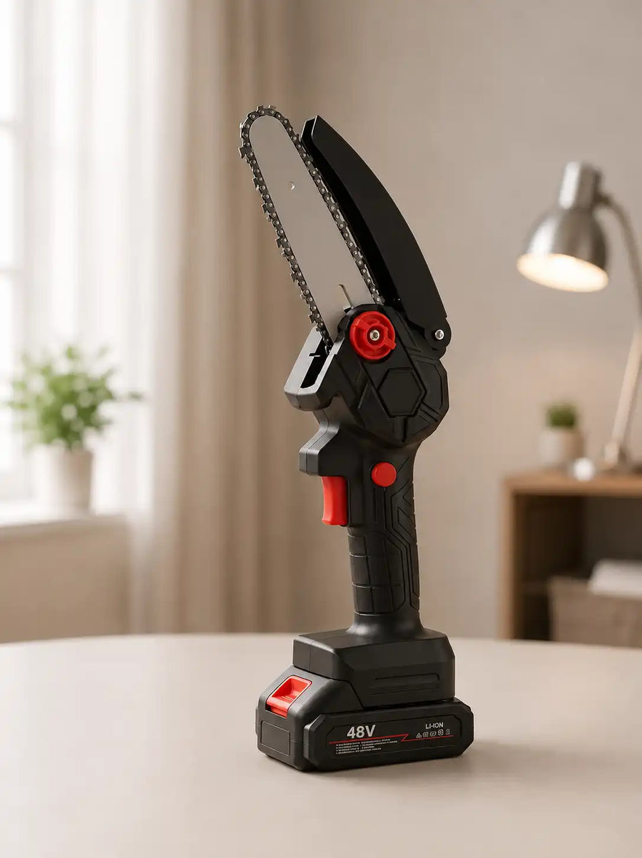 Cordless Mini Chainsaw 48V Rechargeable | Portable Battery Chainsaw for Wood Cutting