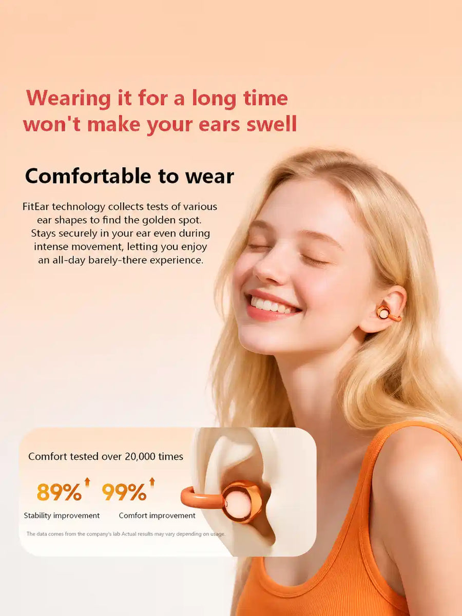 Q69 Ear Clip Wireless Earbuds – Bag Shape Case with Chain, Open Ear Bluetooth TWS Earphones with 72 Hours Total Playtime | Stylish Clip-On Headphones for Girls & Gifting