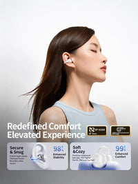 Q69 Ear Clip Wireless Earbuds – Bag Shape Case with Chain, Open Ear Bluetooth TWS Earphones with 72 Hours Total Playtime | Stylish Clip-On Headphones for Girls & Gifting