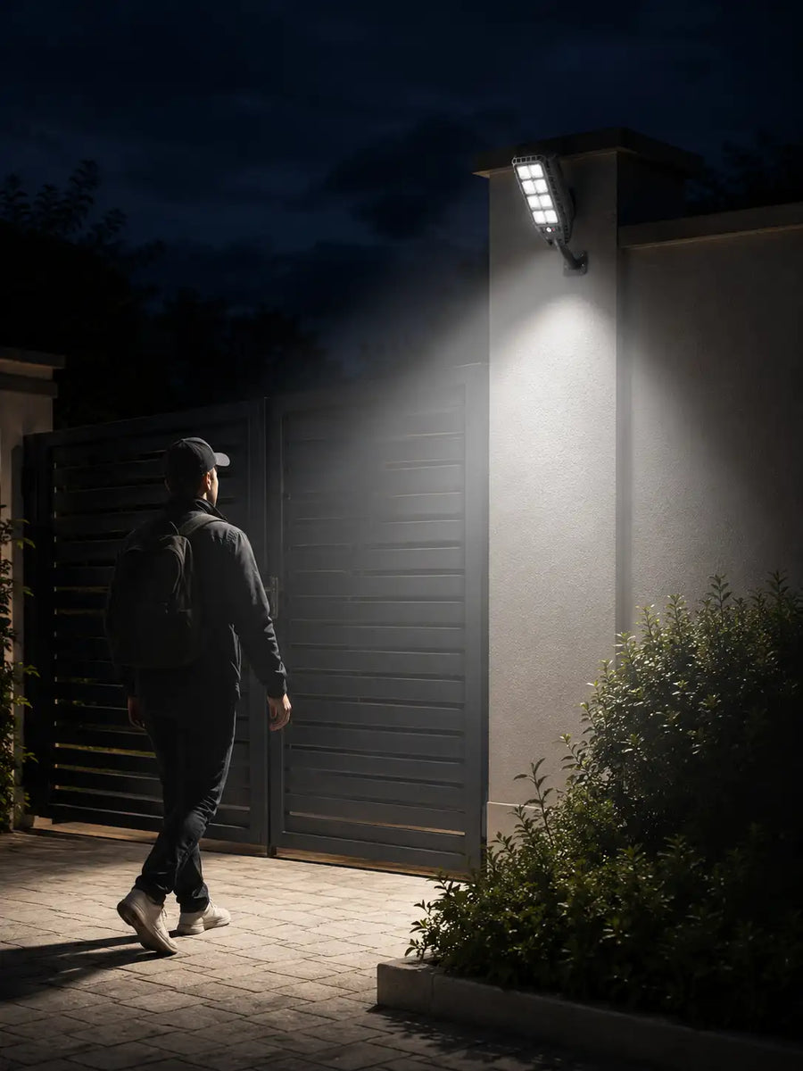 Solar Street Light Outdoor 180 LED with Motion Sensor & Remote | IP65 Waterproof Solar Garden Light for Gate, Wall & Driveway
