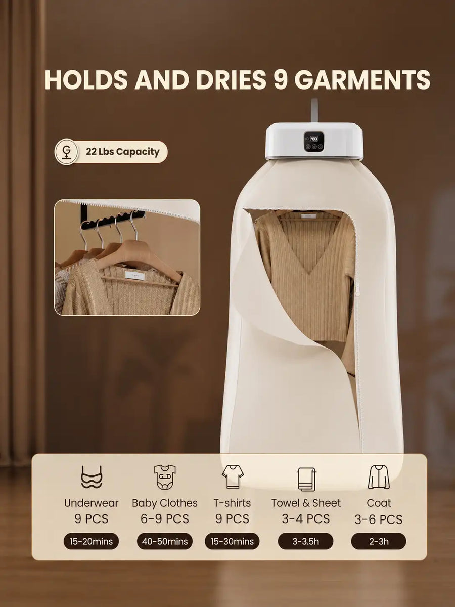 Electric Clothes Dryer Portable Foldable | Hot Air Cloth Drying Machine with Timer