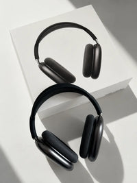 Premium wireless headphones black side view #Black