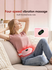 Period Cramp Relief Massager & Heating Pad for Period Cramps Portable Cordless Periods Cramps Relief