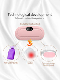 Period Cramp Relief Massager & Heating Pad for Period Cramps Portable Cordless Periods Cramps Relief