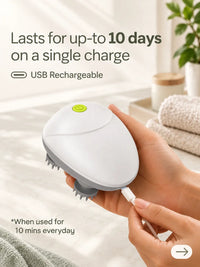 Electric Scalp & Body Massager - USB Rechargeable Head Massager with 96 Silicone Kneading Points