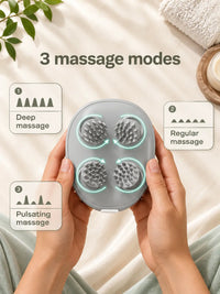 Electric Scalp & Body Massager - USB Rechargeable Head Massager with 96 Silicone Kneading Points