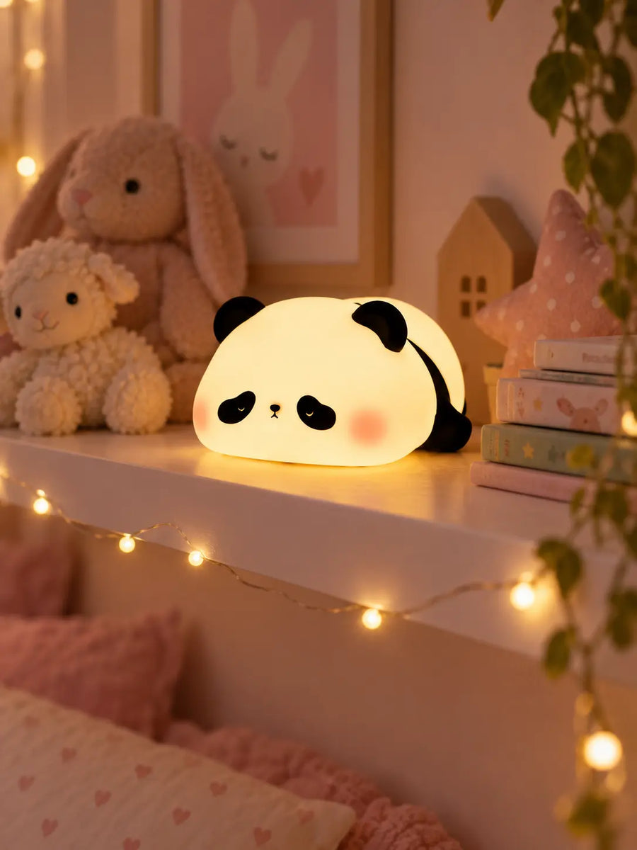 Panda Night Light Lamp for Kids Bedroom - 7 Color Changing, Soft Silicone Tap Control, Cute Gift for Girls & Toddlers