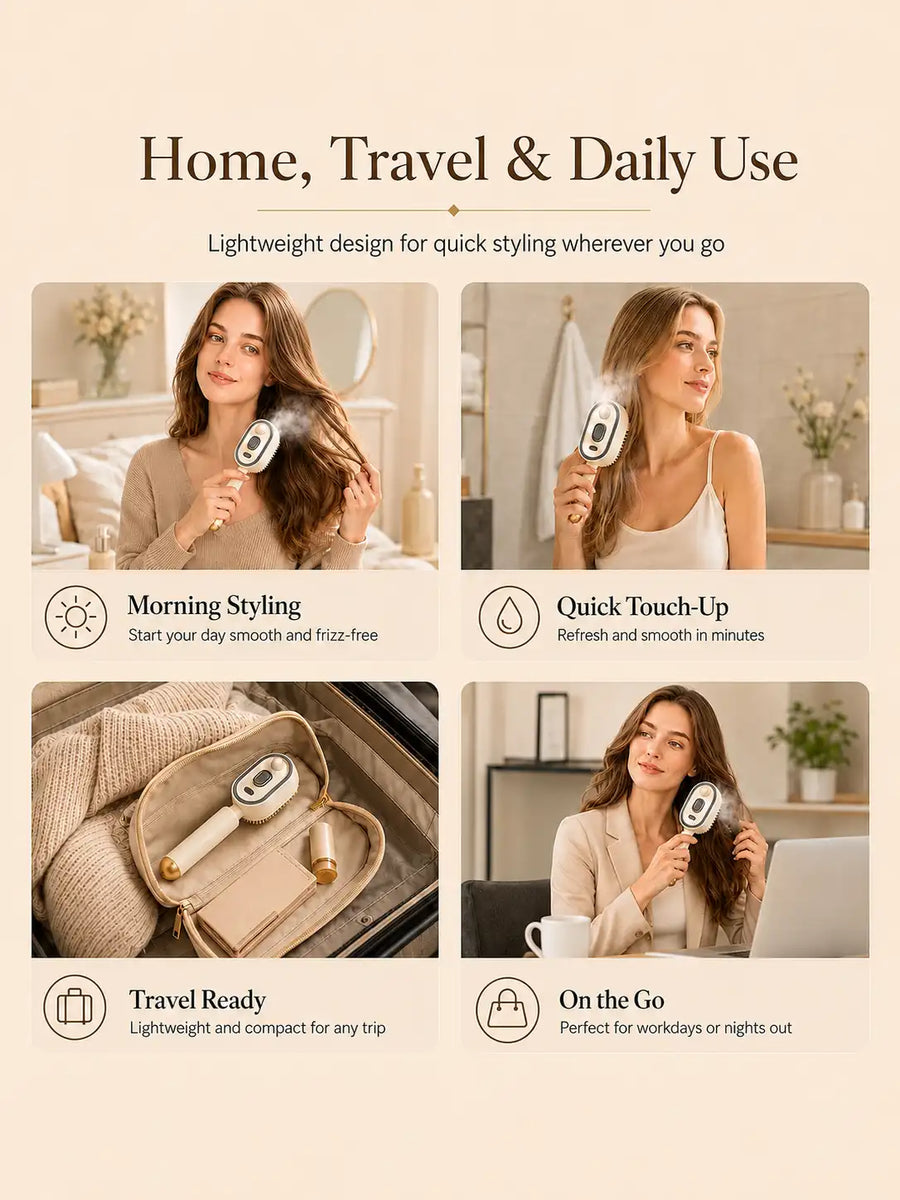 Self Cleaning Hair Brush – One Click Hair Removal Brush with Ergonomic Handle | Anti-Tangle Paddle Brush for Women & Men
