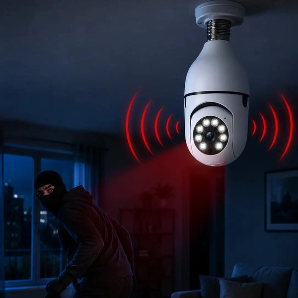360° WiFi Bulb Camera 1080P | Wireless Security Camera with Light Socket, Motion Detection, Two-Way Audio, Night Vision — 2.4G & 5G