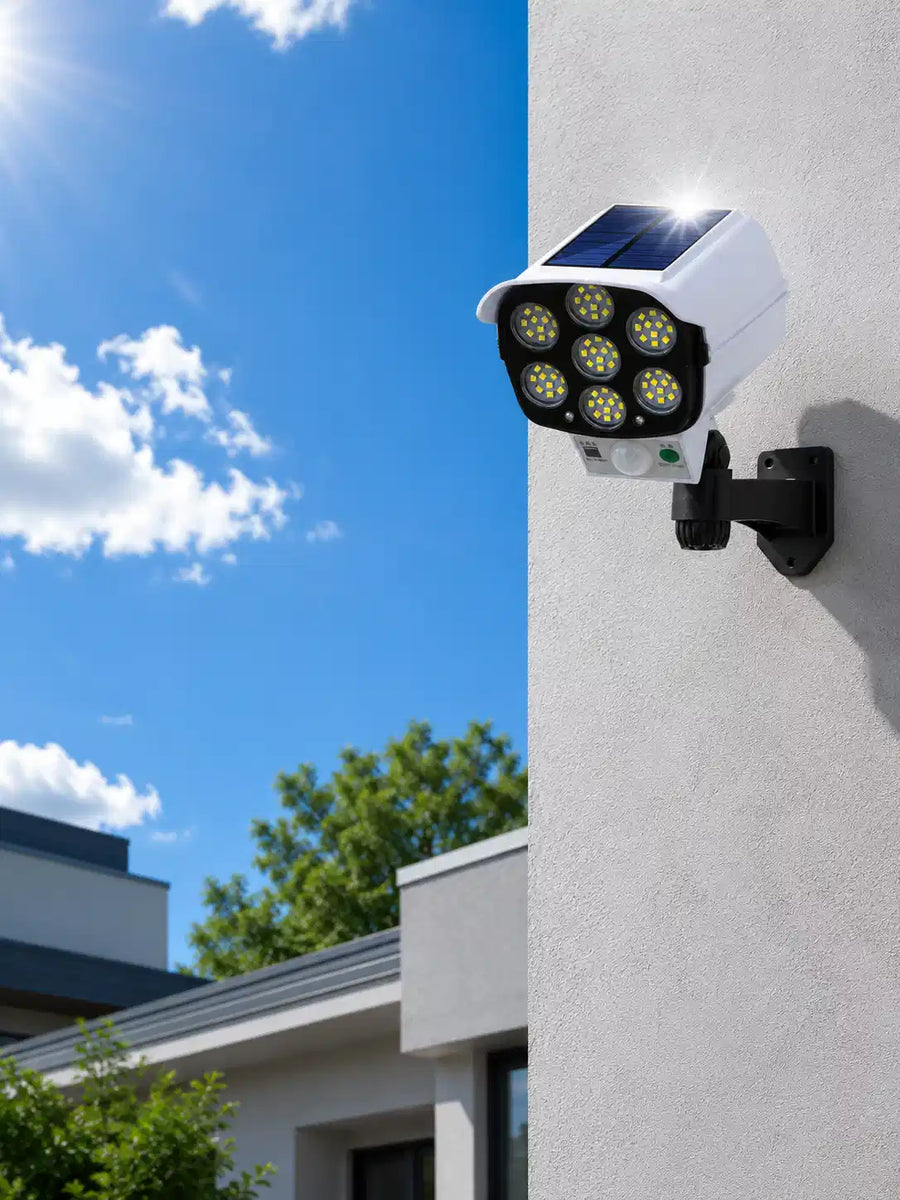 Solar Security Camera Light with Motion Sensor | 77 LED Outdoor Flood Light, 3 Modes, Waterproof — Auto Night On