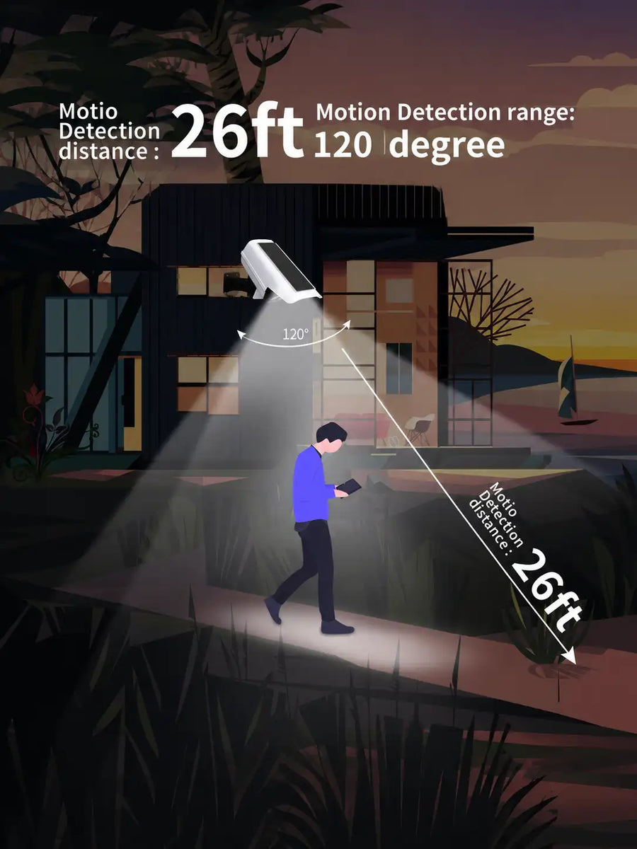 Solar Security Camera Light with Motion Sensor | 77 LED Outdoor Flood Light, 3 Modes, Waterproof — Auto Night On