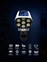 Solar Security Camera Light with Motion Sensor | 77 LED Outdoor Flood Light, 3 Modes, Waterproof — Auto Night On