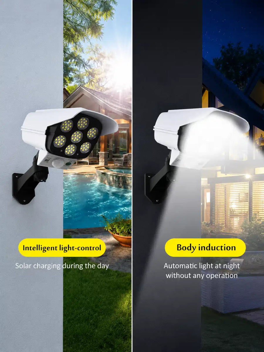 Solar Security Camera Light with Motion Sensor | 77 LED Outdoor Flood Light, 3 Modes, Waterproof — Auto Night On