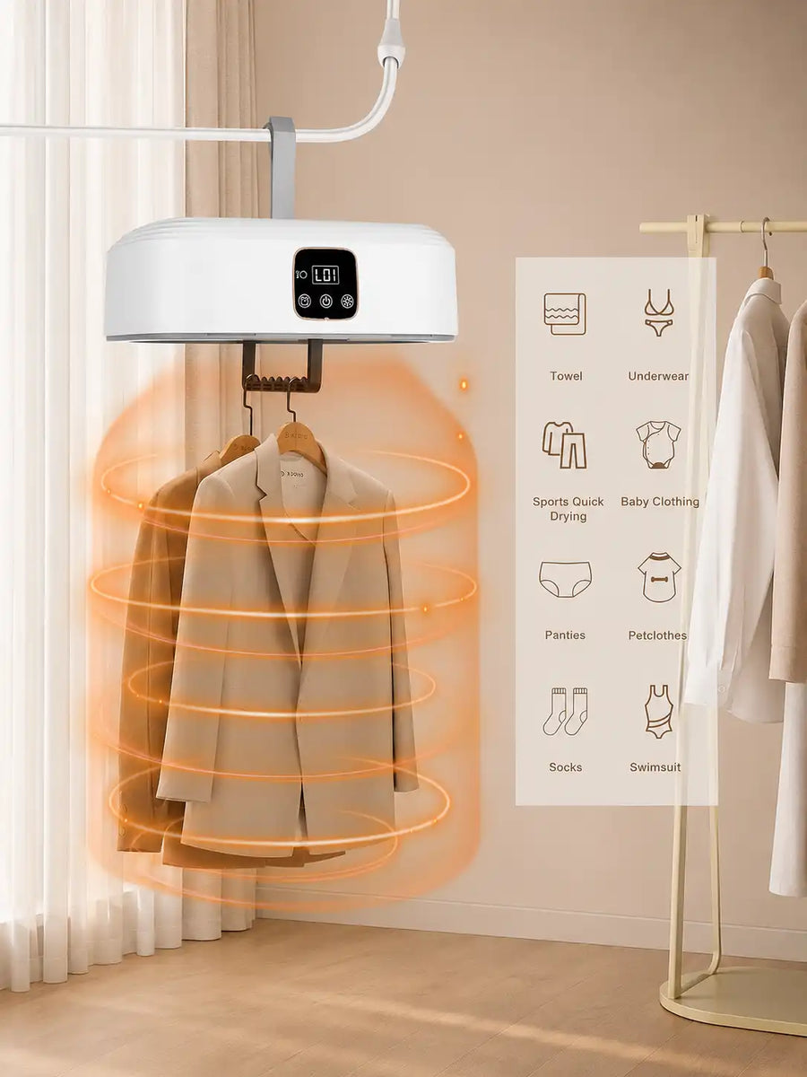 Electric Clothes Dryer Portable Foldable | Hot Air Cloth Drying Machine with Timer