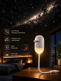 Galaxy Star Projector Night Light – USB Powered Starry Sky Projection Lamp with Adjustable Gooseneck & Focus Lens