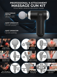 MAXTOP MP-999 Massage Gun with 9 Heads | Pain Relief & Body Relaxation