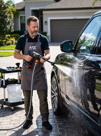 MZ Cordless Portable Pressure Washer | 18.5V Battery Car & Bike Wash Gun, 6 Spray Modes, Double Battery, 48 Min Run Time
