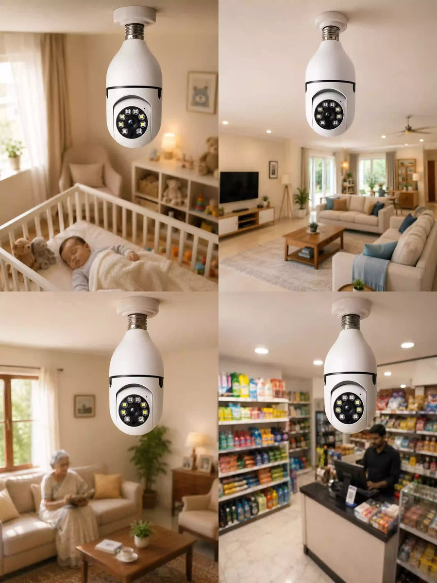 360° WiFi Bulb Camera 1080P | Wireless Security Camera with Light Socket, Motion Detection, Two-Way Audio, Night Vision — 2.4G & 5G