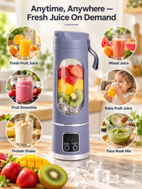 Portable Electric Juicing Cup | 450ml Capacity & Stainless Steel Blade. 3 Blending Modes