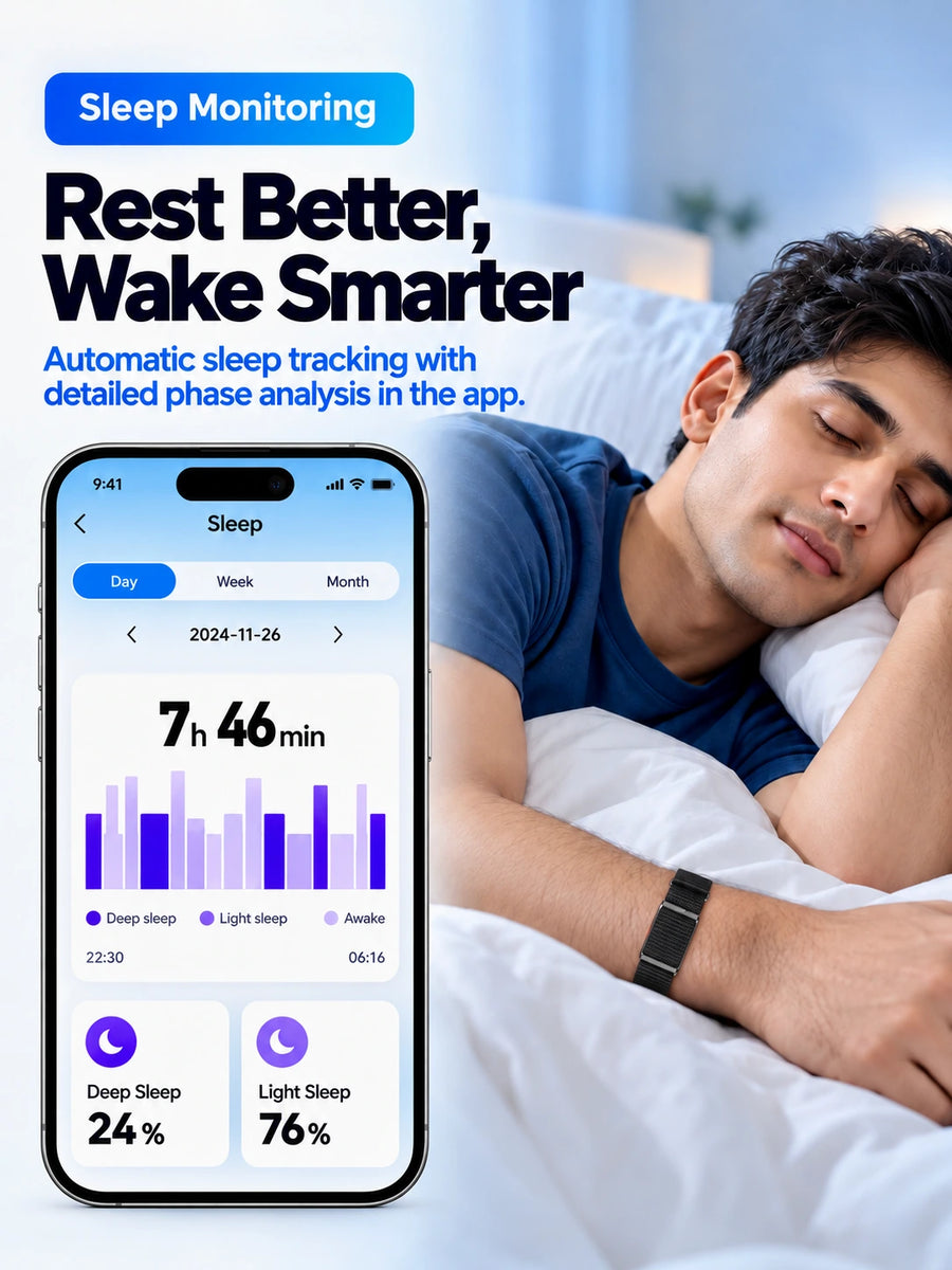 TF37 PRO Screenless Smart Health Band - Health & Fitness Tracker
