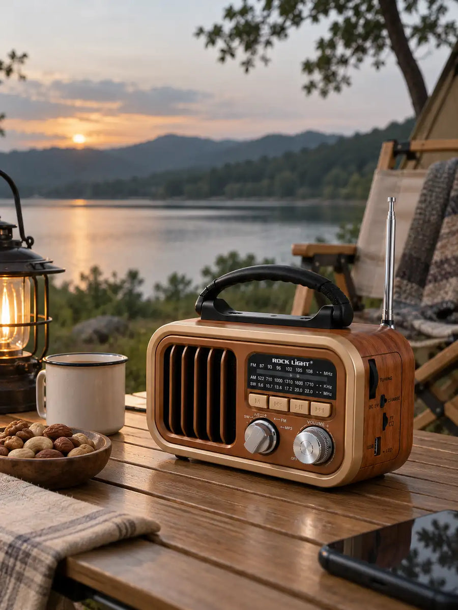 Rock Light S558 Vintage Wireless Speaker – Portable Retro Radio with Bluetooth