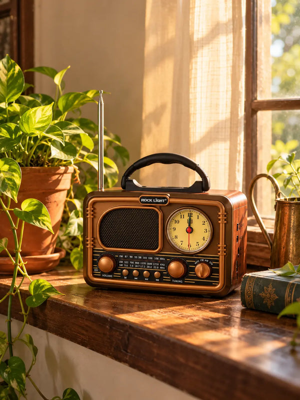 Rock Light S586 Tik Tik Retro Speaker — 15W speaker, Bluetooth 5.0, AM/FM/SW radio, 2400mAh Battery