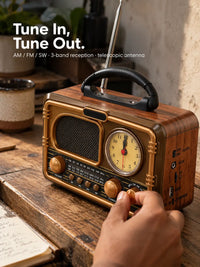 Rock Light S586 Tik Tik Retro Speaker — 15W speaker, Bluetooth 5.0, AM/FM/SW radio, 2400mAh Battery