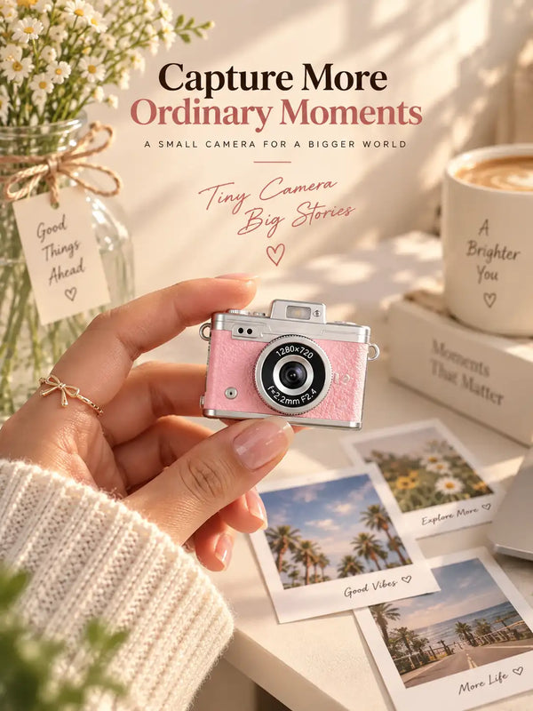 Mini Vintage Digital Camera — 720p HD Pocket Camera with IPS Display, Photo & Video Mode
